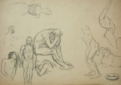 Studies for Figures and Horse