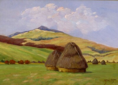 Mountain Landscape with Straw Huts