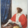 Portrait of a Woman Playing Cards