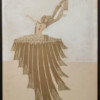 Dancer with Golden Dress on a White Background