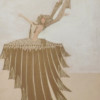 Dancer with Golden Dress on a White Background