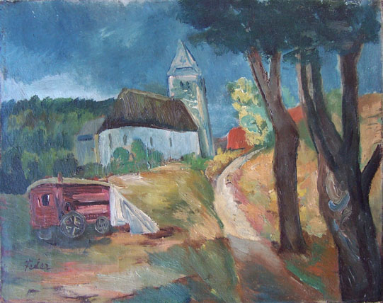 Village Landscape with Carriage